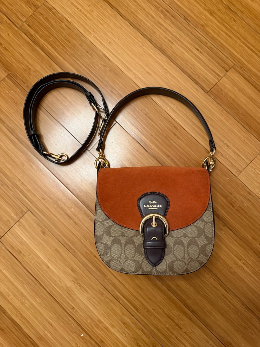 Coach Kleo Shoulder Bag 23 Brown and Rust